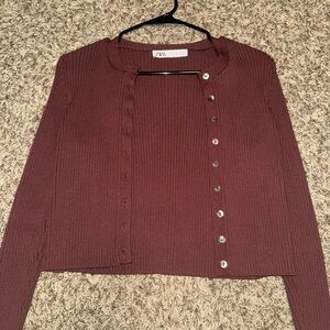 Zara Women's Cardigan in Rich Brown